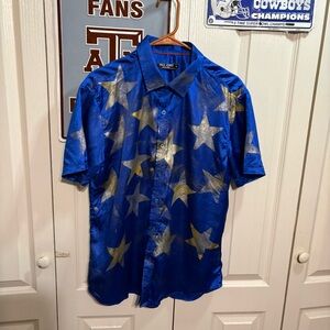 Blue Star Pattern Men's Shirt